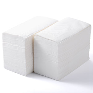 MORGIANA 200 PCS Disposable White Paper Napkins 2 ply Paper Hand Towels for Weddings Restaurant Parties 40 * 40 cm