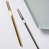 6 pieces 304 Matte Dessert Forks Stainless Steel Dessert Fork Gold Fruit Forks Japanese Style Afternoon Tea
