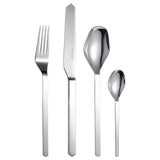MORGIANA Silver Stainless Steel Flatware Sets, 16 Pieces Cutlery Serving Set, Silverware Set