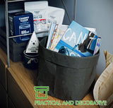 2PCS Washable Kraft Paper Bags Black Eco-friendly Reusable Paper Bags Storage Bag for Fruits Bread Vegetables Plants