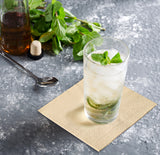 MORGIANA 200 Pieces Cocktail Napkins Brown Bamboo Napkins Linen Cocktail Napkin, 25x25cm