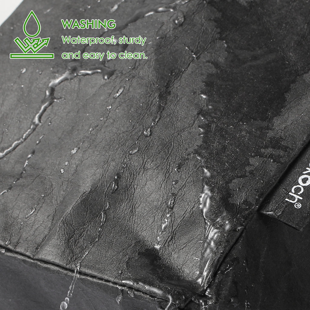 2PCS Washable Kraft Paper Bags Black Eco-friendly Reusable Paper Bags Storage Bag for Fruits Bread Vegetables Plants