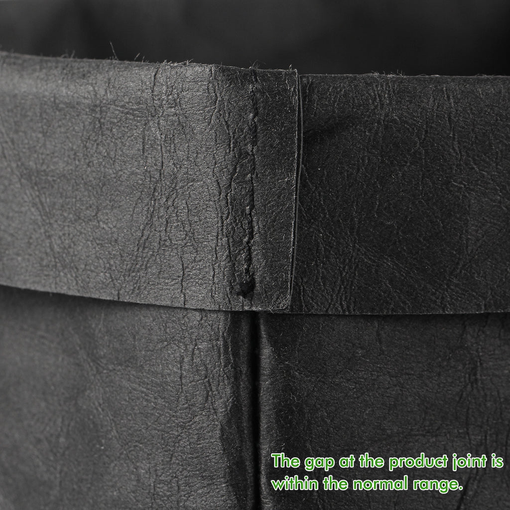 2PCS Washable Kraft Paper Bags Black Eco-friendly Reusable Paper Bags Storage Bag for Fruits Bread Vegetables Plants