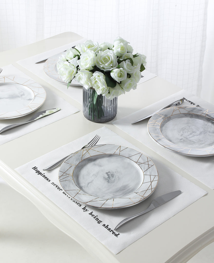 Buddha Disposable Table Mats, Linen Feel Airlaid  Paper Placemat White, Eco Friendly Dining  Placemat Party, Wedding, Restaurant, 43cm x 33cm, Pack of 50