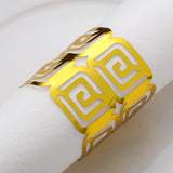 MORGIANA 50 Pieces Classic Gold Paper Napkin Rings, Disposable Silver Napkin Rings for Weddings Party Serviette Table Decoration
