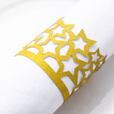 MORGIANA 50pcs Shiny Star Paper Napkin Rings Gold Disposable Napkin Rings for Wedding Party Christmas