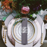 MORGIANA 50 Pieces Classic Gold Paper Napkin Rings, Disposable Silver Napkin Rings for Weddings Party Serviette Table Decoration