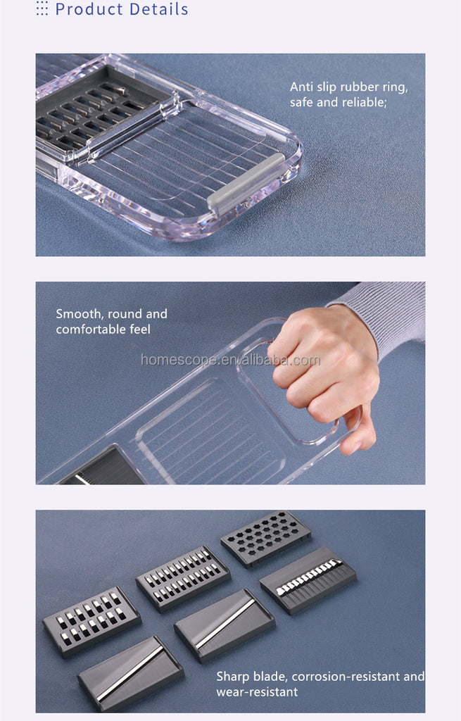 Mandoline Slicer for Kitchen Mandolin Slicing Tool 6 in 1 Vegetable Mandoline Slicer Cutter Chopper Grater Slicers for Fruits Vegetables Julienne Carrot Cucumber Sweet Potato Chip Slicer