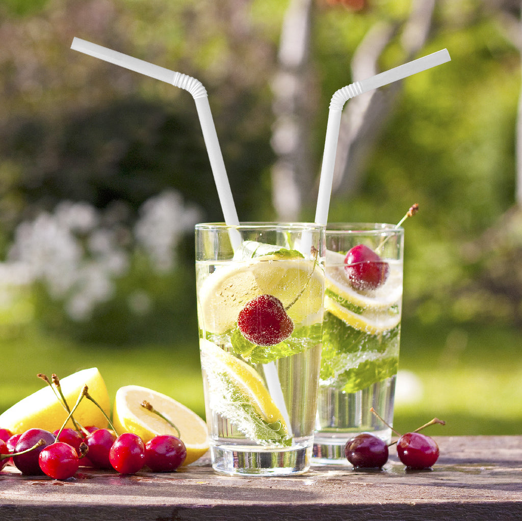 MORGIANA PLA Drinking Straws Disposable, Plant-based Flexible Straws, Eco friendly Straws for Cocktail Party 100 pack (Black)