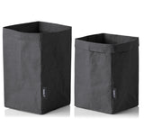 2PCS Washable Kraft Paper Bags Black Eco-friendly Reusable Paper Bags Storage Bag for Fruits Bread Vegetables Plants