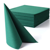 MORGIANA Airlaid Green Napkins Paper Christmas Linen Napkins Disposable Serviettes, 40 x 40cm, Pack of 50