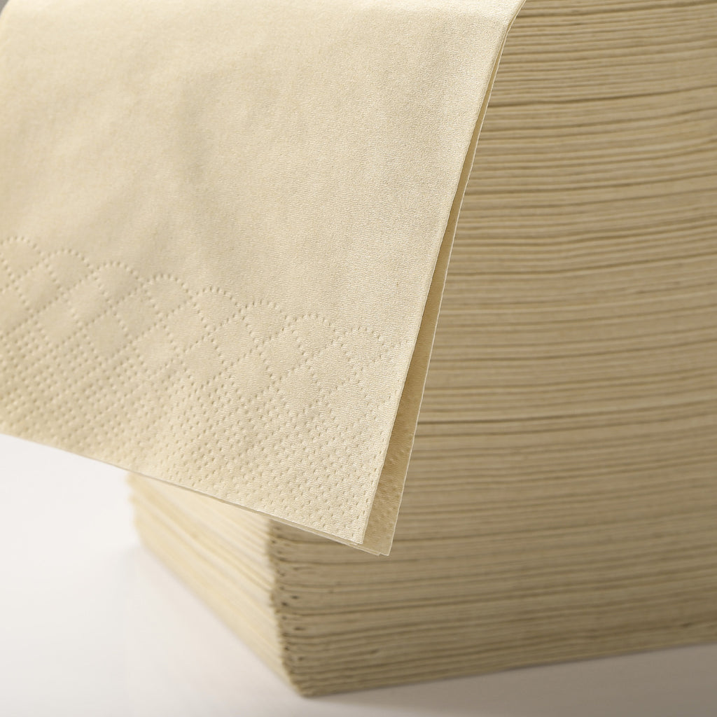 MORGIANA 200 Pack Tree Free Bamboo Napkin Paper Guest Towels, 2 Ply Soft Brown Napkins, Disposable Napkin, Eco friendly Bamboo Servities for Party, picnic, BBQ