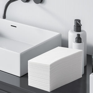 100PCS Disposable White Napkins Linen Feel Guest Hand Towels White Airlaid Paper Napkins, Hand Towels for Bathroom、Christmas、Kitchen、Wedding、Party、Dinner