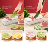Vegetable Chopper, Food Slicer Dicer, 6 Interchangeable Blades Set with Food Container for Potato Tomato Onion Salad Fruit