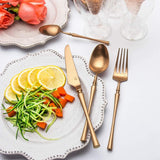 4 Pieces Matt Flatware set Colorful Stainless Steel Gold Cutlery set Tableware set