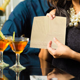 MORGIANA 200 Pieces Cocktail Napkins Brown Bamboo Napkins Linen Cocktail Napkin, 25x25cm