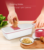 Vegetable Chopper, Food Slicer Dicer, 6 Interchangeable Blades Set with Food Container for Potato Tomato Onion Salad Fruit