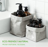 2PCS Washable Kraft Paper Bags Grey Eco-friendly Reusable Paper Bags Storage Bag for Fruits Bread Vegetables Plants