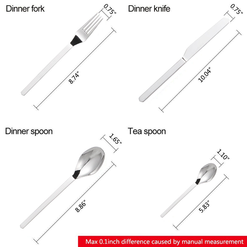 MORGIANA Silver Stainless Steel Flatware Sets, 16 Pieces Cutlery Serving Set, Silverware Set