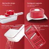 Vegetable Chopper, Food Slicer Dicer, 6 Interchangeable Blades Set with Food Container for Potato Tomato Onion Salad Fruit