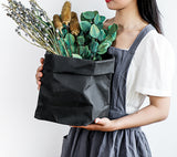 2PCS Washable Kraft Paper Bags Black Eco-friendly Reusable Paper Bags Storage Bag for Fruits Bread Vegetables Plants