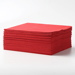 MORGIANA Airlaid Red Napkins Linen Feel Christmas Paper Napkins Disposable Red Serviettes, 40 x 40cm, Pack of 50