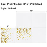 MORGIANA Airlaid Napkins Paper White and Gold, Linen Feel Napkins Disposable Serviettes, Valentine's day napkins40 x 40cm, Pack of 50