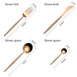 Shiny Rose Gold 8 Pieces Flatware Sets 18/10 Stainless Steel Cutlery Set, Service for 2