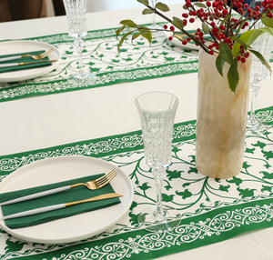 MORGIANA Disposable PaperBrown Green Table Runners Airliad Paper Green Table placemats for Party Wedding