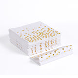 MORGIANA Airlaid Napkins Paper White and Gold, Linen Feel Napkins Disposable Serviettes, Valentine's day napkins40 x 40cm, Pack of 50