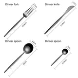 Shiny Pure Black 8 Pieces Flatware Sets 18/10 Stainless Steel Cutlery Set, Service for 2