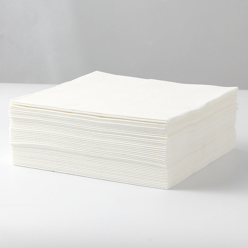 MORGIANA Airlaid White Napkins White Paper Linen Feel Napkins Disposable Serviettes, 40 x 40cm, Pack of 50