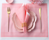 Disposable Table Mats, Linen Feel Airlaid  Paper Placemat Pink, Eco Friendly Dining  Placemat Party, Wedding, Restaurant, 43cm x 33cm, Pack of 50