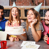 MORGIANA Happy Birthday Napkins Linen Feel Napkins Disposable Birthday Napkin Serviettes, 40 x 40cm, Pack of 50