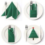 MORGIANA Airlaid Green Napkins Paper Christmas Linen Napkins Disposable Serviettes, 40 x 40cm, Pack of 50