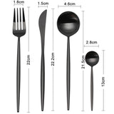 4 Pieces Matt Flatware set 18/11 Stainless Steel Cutlery set Black
