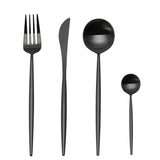 4 Pieces Matt Flatware set 18/11 Stainless Steel Cutlery set Black