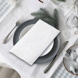 MORGIANA 200 PCS Disposable White Paper Napkins 2 ply Paper Hand Towels for Weddings Restaurant Parties 40 * 40 cm