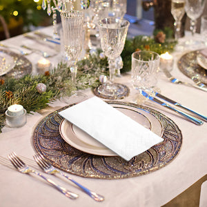 MORGIANA 200 PCS Disposable White Paper Napkins 2 ply Paper Hand Towels for Weddings Restaurant Parties 40 * 40 cm