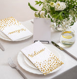 MORGIANA 100 PCS, “Welcome" Paper Napkins for Wedding 2ply, Disposable Napkins with Elegant Design Perfect for Wedding Special Events