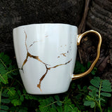 Golden Marble Ceramic Mugs White Cups Black Mugs Afternoon Tea Cups Milk Cups Coffee Cup