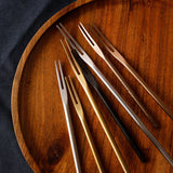 6 pieces 304 Matte Dessert Forks Stainless Steel Dessert Fork Gold Fruit Forks Japanese Style Afternoon Tea