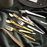 304 Stainless Steel Knife and Fork set Gold Coffee Spoons Dessert Spoon Fruit Fork Dessert Flatware Set