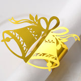 MORGIANA 50 Pieces 3D Christmas Bell Napkin Rings, Disposable Gold Silver Napkin Rings for Weddings Christmas Party Table Decoration