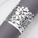 MORGIANA 50pcs Disposable Rose Flower Paper Napkin Rings, Paper Rose Wedding Napkin Ring for Party