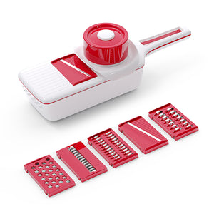 Vegetable Chopper, Food Slicer Dicer, 6 Interchangeable Blades Set with Food Container for Potato Tomato Onion Salad Fruit