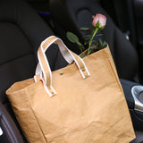 MORGIANA Washable Kraft Paper Bags, Rusable Shopping Tote Bag, Diaper Bag Tote, Eco Market Bag Tote Bag