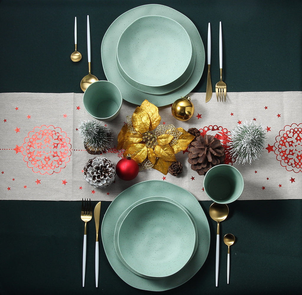 MORGIANA Pieces Bamboo Plates Set Eco-Friendly Biodegradable