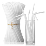 MORGIANA PLA straws, disposable compostable straws for plants, plant-based flexible degradable straws, 100 packs of environmentally friendly straws