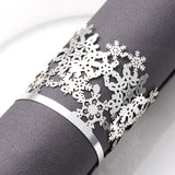 MORGIANA 50pcs Shiny Snow Paper Napkin Rings Gold Disposable Napkin Rings for Wedding Party Christmas